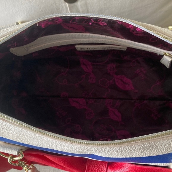 Betsey Johnson Bold Blue and White Satchel - Picture 7 of 8